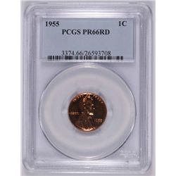 1955 LINCOLN CENT PCGS PR-66 RED