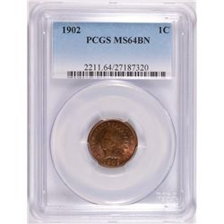 1902 INDIAN CENT PCGS MS-64 BN  LOOKS RED BROWN