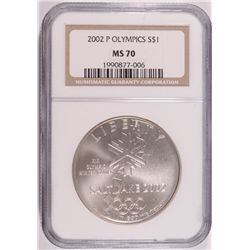 2002 OLYMPICS COMMEMORATIVE DOLLAR NGC MS-70