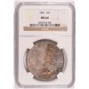 Image 1 : 1887 MORGAN DOLLAR NGC MS-64 RAINBOW COLOR OBVERSE, WHITE REVERSE