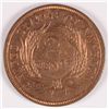 Image 2 : 1866 2 CENT PIECE AU-58  LOTS OF ORIGINAL RED