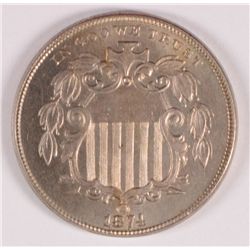 1874 SHIELD NICKEL MS-64