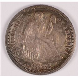 1882 SEATED LIBERTY DIME MS-64 NICE COLOR