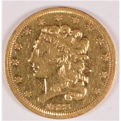 1838 $5 CLASSIC HEAD GOLD XF-45 CLOSE TO AU