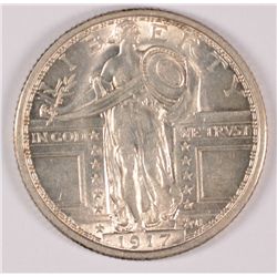 1917 TYPE-1 STANDING LIBERTY QUARTER, MS-64 FULL HEAD!! BLAZING LUSTRE & WHITE!!