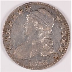 1828 BUST HALF DOLLAR, SQUARE BASE 2, AU-50 NICE!