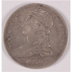 1838 BUST HALF DOLLAR, REEDED EDGE, XF+ NICE