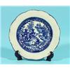 Image 1 : Earthenware plate, Chinese decor in blue on holder, white border with braid pattern, diam. 24,5 c…