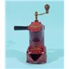 Image 2 : 'Pe De' coffee grinder of red bakelite, metal and wood, designer: Peter Dienes, h. 24 cm. …