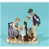 Image 1 : Porcelain figure, Young couple with child, h. 22 cm., h. with foot 20 x 15 cm. (finger broken off…