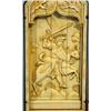 Image 3 : Ivory triptych, Crusader with patrons on both sides, neo-gothic, ca. 1910, wooden back, dim. 22 x…