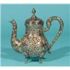 Image 1 : Silver teapot, neorococo, decorated with rocailles and putti, German, ca. 1920, h. 18 cm. …