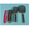 Image 3 : Four-piece silver dressing table set, comprising: a hand mirror, two brushes and a comb …