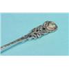 Image 2 : Silver cream spoon, rose on handle…