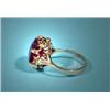 Image 2 : Gold ring with garnet, 14 Kt, ring size 16,5 …
