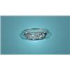 Image 1 : White gold ring, with two diamonds, 14 Kt, ring size 17…