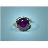 Image 1 : Gold ring, with garnet, 14 Kt, ring size 16,5 …