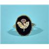 Image 3 : Gold link chain, black onyx and yellow and red gold roses, with matching ring, 14 Kt, l. 38 cm., …