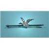 Image 1 : Gold rod brooch with rose diamonds, in the form of a duck, l. 4,5 cm. …