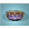 Image 3 : Ring, pendant and brooch with purple stone, ring size 16…