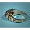 Image 4 : Ring, pendant and brooch with purple stone, ring size 16…