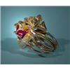 Image 2 : Gold ring with red enamel, maker's mark Grosse, 1967, Germany, 18 Kt, ring size 17…