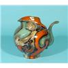 Image 1 : Delftware jug, spray technique, orange and green, h. 20 cm. …