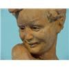 Image 2 : Terracotta figure, Female head, Demanet (1895-1964), h. without foot 30 cm., with foot 37 cm. …