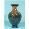 Image 1 : Delftware vase, stylized iris flower pattern in blue, green, yellow and orange, maker's mark Zuid…