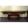 Image 2 : Oak ball foot table, 17th century, top extends on both sides, dim. top 64 x 118 cm. and 2 x 45 cm…