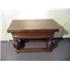 Image 3 : Oak ball foot table, 17th century, top extends on both sides, dim. top 64 x 118 cm. and 2 x 45 cm…