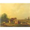 Image 1 : Plas, P. (1810-1853), canvas, Resting cattle and fishermen in landscape near Veere, signed and da…