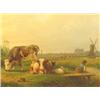 Image 2 : Plas, P. (1810-1853), canvas, Resting cattle and fishermen in landscape near Veere, signed and da…