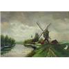 Image 1 : Canvas, Windmill in landscape, in the style of P.P. Schiedges, signed b.l., dim. 36 x 54 cm. …