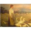Image 2 : Rigg, E.H. (1868-1947), canvas, "Golden Valley", Gooseherd, signed b.l., verso sticker art galler…