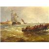 Image 2 : Prooyen, A. J. van (1834-1898), panel, Rowboat and sailboats on sea, signed b.r., dim. 18 x 25 cm…
