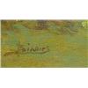 Image 2 : Marouflé on cardboard, Chickens and pigs on farm, not clearly signed b.l., dim. 35 x 25 cm.…
