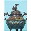 Image 3 : Chinese bronze cloisonné pot, h. 16 cm. …