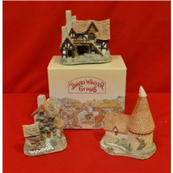 3 DAVID WINTER Cottages; Ivy Cottage-1982, The Bathy-1983 w/box, Single Oast-1981