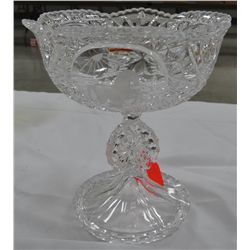 Lead crystal footed compot w/unicorns, ECHT BLEIKRISTALL