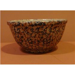 RW spongeware bowl, 10", paneled, mint condition