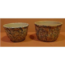 2- RW spongeware bowls, 6" & 7"