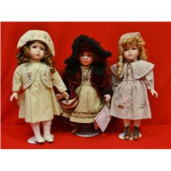 Dolls; 2 w/embroidered dresses, Christina Collection doll w/orig. box
