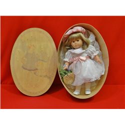 COROLLE doll,  made in France,  orig. oval wooden box, signed & numbered