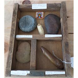 Frame of 6 Native American Artifacts