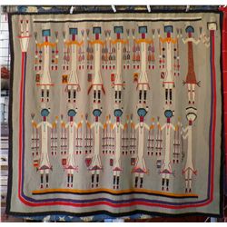 Large Navajo Yei Tapestry Weaving