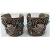 Image 1 : Pair of Navajo Bracelets w/Buffalo Effigies