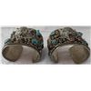 Image 4 : Pair of Navajo Bracelets w/Buffalo Effigies