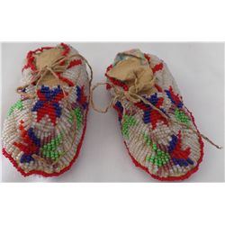 Rare "Walk-no-more" Ceremonial Beaded Child's Moccasins