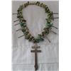 Image 1 : Navajo Silver Cross, Turquoise & Shell Necklace